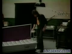 A young man is seduced by a filthy and nasty mother who says, "I'd like to fuck in hot nylons."